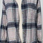 American Eagle Outfitters • Light Purple Navy Plaid Boyfriend Flannel Shirt Photo 0