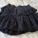 Love Shack Fancy  Black Ruffle Mini Skirt Photo 1