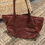Frye NEW  Brown Chestnut Woven Leather Tote Bag Large Photo 1