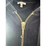 Juicy Couture  Velour Track Jacket Womens Large Blue Full Zip Hoodie Velvet Y2K Photo 3