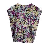 CAbi Top Women M Eden Floral Print Purple 5211 Wrap Blouse Career Spring Modest Photo 1