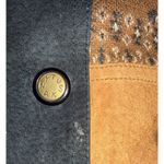 Vintage Leather Bomber Jacket L Western Horse Rider Sherpa Collar Wool Coat Black Size L Photo 8