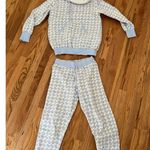 PajamaGram Women's Blue Super Soft Fleece Cowl Neck Long Sleeve PJ Set Size SM Photo 0