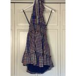 Aerie  Blue plaid Spring Flint cross front mini dress small Photo 8