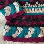 Vintage AJ Brandon hand crochet cardigan sweater L see measurements Purple Size L Photo 8