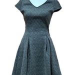 Alya Fit and Flare Gray Dress Short Sleeve V Neck Dress Woman’s Size Small Photo 0