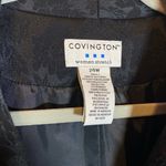 Covington Black Floral Jacquard Button-Up Cotton Blazer 24W Vintage EUC Photo 7