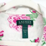 Ralph Lauren Lauren  LRL Womens Pajama Set Floral Monogram Cotton Top Pants L Photo 2