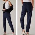 Athleta  Brooklyn Jogger Elastic Waist Pockets Stretch Navy Blue Size 12P Photo 1