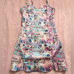 Sugar Thrillz Pastel Graphic Mini Dress Blue Size M Photo 0