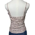 SheIn Pink Lace Trim Cami Top Leopard Floral Print Ruched Size L US 8/10 Photo 2