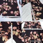 Olivaceous Floral Cut Out Bow Back Wide Leg Jumpsuit Dark Brown Cream Pink M Photo 7