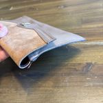 Leather Suede Envelope Clutch Bag Tan Gray Neutral Bow Vintage Bohemian Festival Brown Photo 8