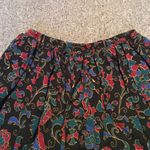 VINTAGE FLORAL DAMASK PATTERN MIDI SKIRT Black Photo 2