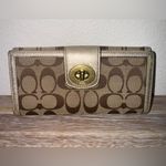 Coach Vintage Turnlock Signature Slim Envelope Flap Signature C Jacquard Wallet Photo 1