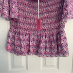 Simply Southern Women’s Paisley Flared Patterned Purple and Pink Blouse Size XL Photo 2
