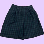 Vintage Dark Green Plaid Bermuda Shorts 🔥 Size 10 Photo 0