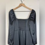 Wilfred Aritzia Bridgerton Satin Black long Sleeve Midi Dress size 8 $168 Photo 7