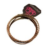 Paparazzi ‎ Gold Tone Bangle Bracelet Set Twisted Rope Textured Stackable R-46 Photo 1