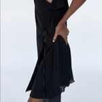 ZARA  COMBINED PLEATED WRAP BLAZER DRESS BLACK Size S NEW Photo 2