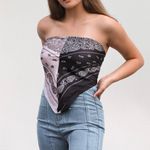 NWT Two Tone Paisley Scarf / Scarf Top Photo 1