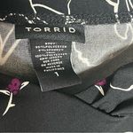 Torrid  1 Black White Rose Print Tank Top Criss Cross Straps Babydoll Photo 4