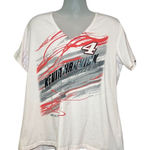 NASCAR Chase Authentic Women's 2X Kevin Harvick #4 V Neck Graphic Tee Shirt White Photo 0