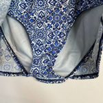 Lands' End  Tummy Control Swim Skirt Skirted Bottoms Blue Sea Majolica Tile 12 Photo 4