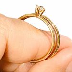 Gold Tone Set Engagement Ring Sz 7.75 Photo 1