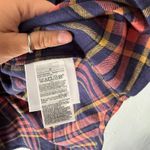 Old Navy  Boyfriend‎ Flannel Shirt M Plaid Navy Red Yellow 100% Cotton Photo 3