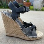Joie  Lena Leather Espadrille Wedge Black Ankle Strap size 39 Photo 6