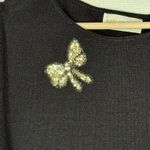 VTG Vivanti Black Sweater‎ Sequined Gold Bows Womens M/L READ for SIZE Glam 80s Photo 2
