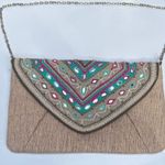 Chico's Chico’s Jerri Clutch Embroidered Tan Bag NWOT Photo 0