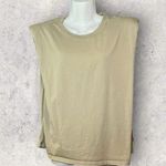 Babaton Aritzia Women's Size 1X Beige Padded Shoulder Sleeveless Tank Top Photo 2
