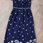 Gretchen Scott Coquette Navy Embroidered Cottagecore Midi Dress Size Small Photo 11