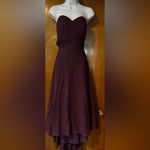Woman’s Elegant Convertible Chiffon Plum Dress Size 10 Purple Photo 2