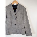Akris Punto Women Blazer Gray Two Button Plaid Suit Jacket Notched Office Size 6 Photo 3