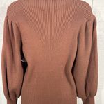 AVANTLOOK Bubble Sleeve Slim Knit Brown Sweater Dress Size Large NWT Photo 9