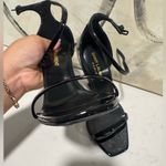 YSL Yves Saint Laurent opyum leather Black Sculptural Heel Sandals Photo 14