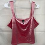 Wild Fable NEW women's pink velour bow trendy thick strap cropped tank top large Photo 0