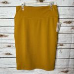 LuLaRoe 👑 Cassie Skirt Mustard textured Size L NWT Photo 3