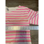 J.Crew Women's Top Stitchwork Striped Cream Pink Embroidered Elbow Sleeves Med. Photo 5