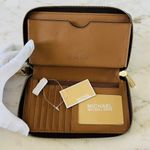 Michael Kors Jet Set Travel Brown Acorn Flat MF Phone Case Zip Wallet Wristlet Photo 5