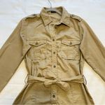 J.Crew Women’s Light Brown Belted Utility Shirt Dress Approx Size S/M Fall Photo 4