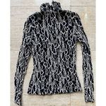 Alberto Makali Black & White Lace Turtleneck Long Sleeve Top Gothic Victorian M Photo 3