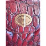 Elaine Turner Red Croc Embossed Genuine Leather Purse Shoulder Bag Satchel Tote Photo 12