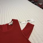 Parker Red Boomerang Knit Bodycon Cold Shoulder Dress Sz S Small $298 Poinsettia Photo 7