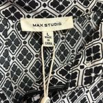 Max Studio Jumpsuit Size Large Wide Leg Belted Short Sleeves Black White NWT Photo 7