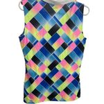 FILA  Sport geometric collared sleeveless M colorful top tennis golf athletic Photo 1