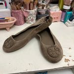 Tory Burch  Minnie Suede Leather Travel Ballet Flat Brown Size 13 Photo 1